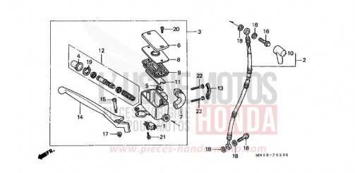 MAITRE-CYLINDRE FREIN AV. GL1500AN de 1992